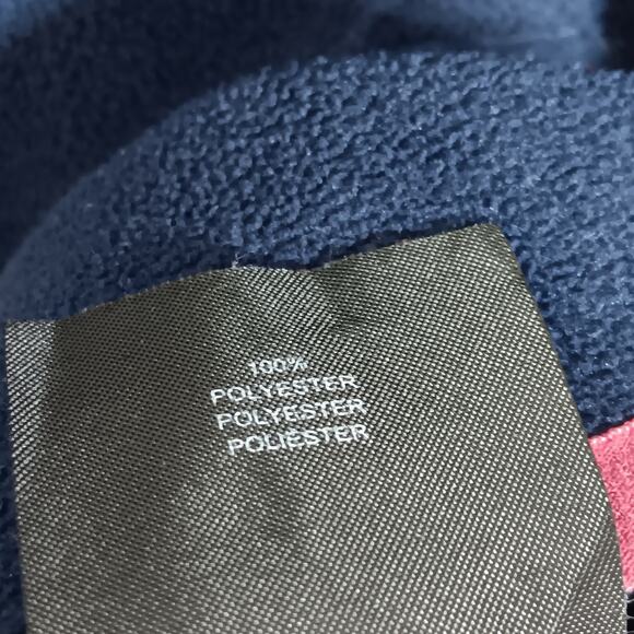 Hurley Fleece Pullover Sweatshirt Size Small Blue and Red Henley Snap Button Up - Picture 11 of 11